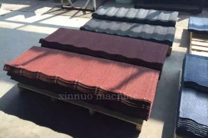 Factory supplied China Glazed Zinc Stone Coating Roof Antique Tiles Color Coated Glazed Steel Making Machine