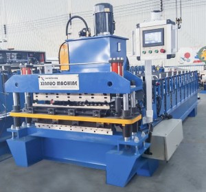 Automatic double layer corrugated roof panel roll forming machine line