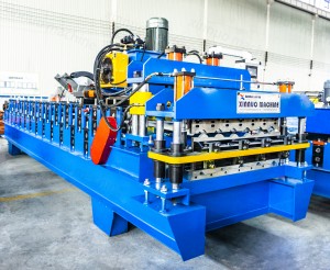 Automatic double layer corrugated roof panel roll forming machine line