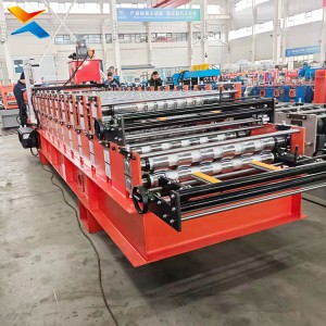 Double Layer Roofing Sheet Roll Forming Machine Two in One Corrugated Trapezoidal Tile Roll Former
