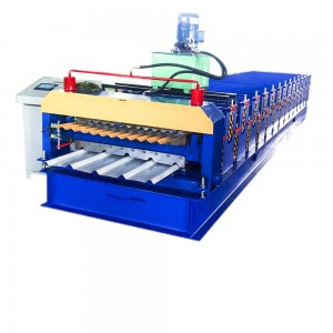 Double layer IBR and corrugated roofing sheet roll forming machine metal sheet making machine