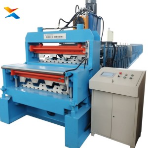 Steel Floor Decking Roll Forming Machine Double Layer Automatic Deck Sheet Former